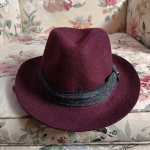 Ted Baker Men’s Wool Fedora (Burgundy)